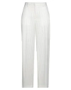 Msgm Woman Pants White Size 8 Virgin Wool, Polyester In White