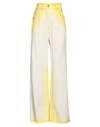 Msgm Woman Pants Yellow Size 10 Cotton