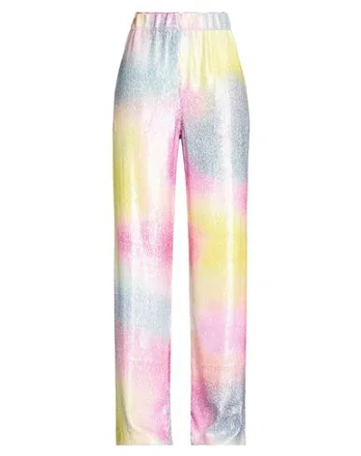 Msgm Woman Pants Yellow Size 4 Polyester In Multi