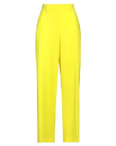 Msgm Woman Pants Yellow Size 6 Virgin Wool, Elastane