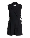 Msgm Woman Playsuit Black Size 4 Virgin Wool, Elastane