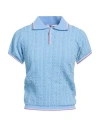 Msgm Ribbed Polo Top In Blue