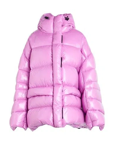 Msgm Woman Puffer Pink Size 4 Polyamide