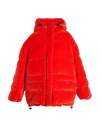 Msgm Woman Puffer Red Size 8 Cotton In Red