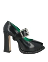 Msgm Woman Pumps Black Size 11 Leather In Black