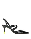 Msgm Woman Pumps Black Size 6 Textile Fibers In Black