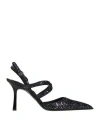 Msgm Woman Pumps Black Size 7 Textile Fibers In Black
