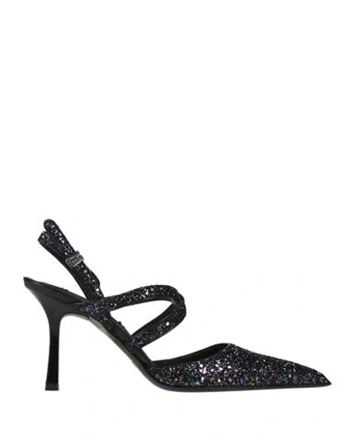 Msgm Woman Pumps Black Size 7 Textile Fibers