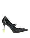 Msgm Woman Pumps Black Size 8 Leather In Black