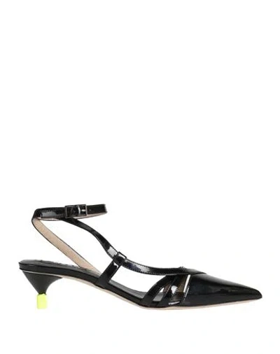 Msgm Woman Pumps Black Size 8 Leather