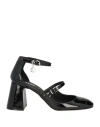 Msgm Woman Pumps Black Size 8 Textile Fibers In Black