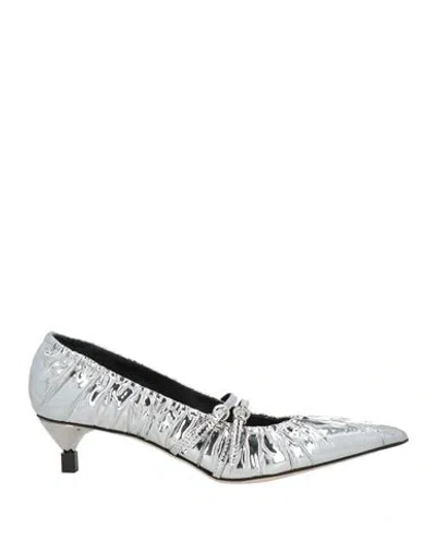 Msgm Woman Pumps Silver Size 10 Technical Fibers