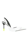 Msgm Woman Pumps White Size 9 Leather In Transparent