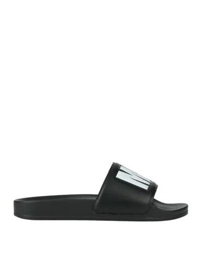 Msgm Woman Sandals Black Size 7 Textile Fibers