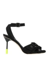 Msgm Woman Sandals Black Size 7 Textile Fibers In Black