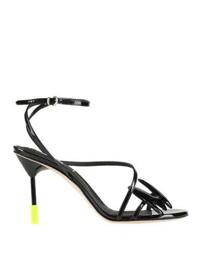 Msgm Woman Sandals Black Size 8 Leather