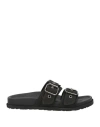 Msgm Woman Sandals Black Size 8 Textile Fibers In Black