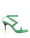 Msgm Woman Sandals Green Size 8 Leather