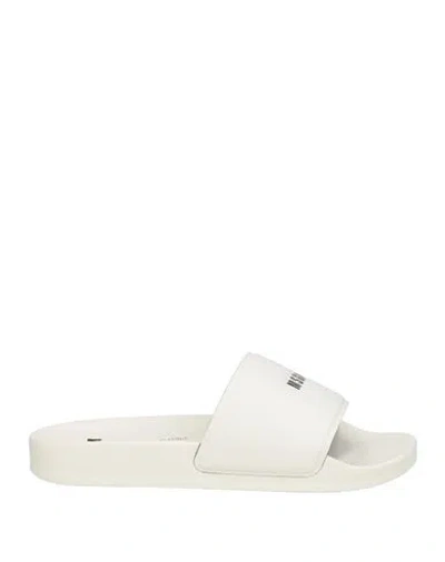 Msgm Woman Sandals Ivory Size 7 Textile Fibers In White