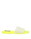 Msgm Woman Sandals Lime Green Size 8 Textile Fibers In Green
