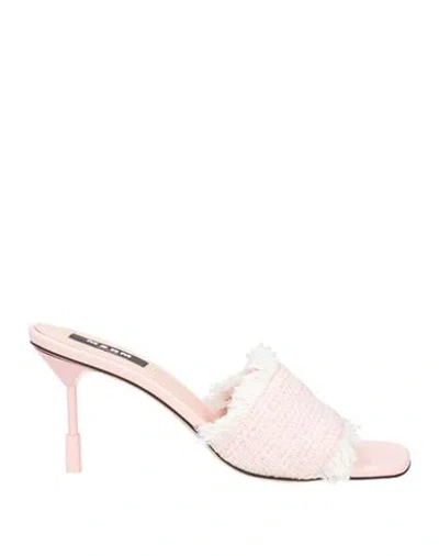 Msgm Woman Sandals Pink Size 5 Textile Fibers