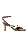 Msgm Woman Sandals Purple Size 6 Soft Leather In Purple