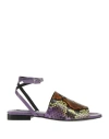 Msgm Woman Sandals Purple Size 6 Soft Leather In Purple