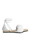 Msgm Woman Sandals White Size 6 Soft Leather In White