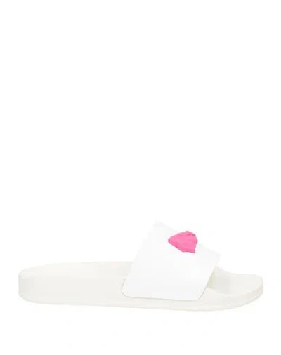 Msgm Woman Sandals White Size 7 Textile Fibers