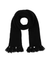 Msgm Woman Scarf Black Size - Merino Wool, Polyamide, Elastane