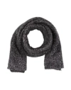 Msgm Woman Scarf Charcoal Size - Polyimide, Metallic Polyester, Elastane In Black