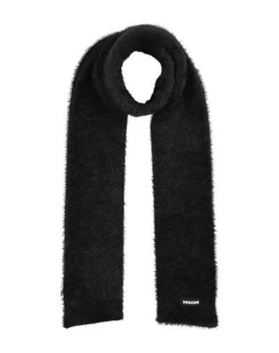 Msgm Woman Scarf Black Size - Polyamide, Wool, Acrylic