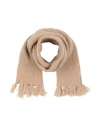 Msgm Woman Scarf Camel Size - Merino Wool, Polyamide, Elastane In Neutral