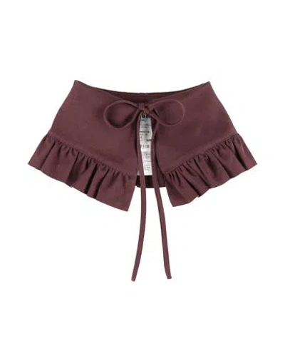 Msgm Woman Scarf Chocolate Brown Size - Cotton, Linen In Brown