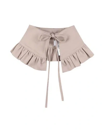 Msgm Woman Scarf Taupe Size - Cotton, Linen In Grey