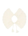 Msgm Woman Scarf Ivory Size - Cotton, Acrylic In Neutral