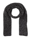 Msgm Woman Scarf Steel Grey Size - Polyimide, Metallic Polyester, Elastane In Black