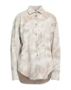 Msgm Woman Shirt Beige Size 10 Cotton, Elastane In Beige