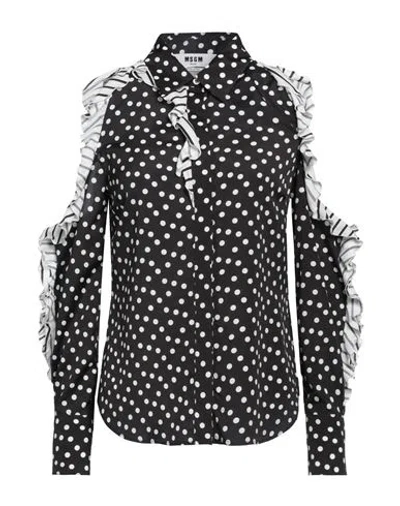 Msgm Woman Shirt Black Size 4 Polyester