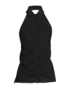 Msgm Woman Shirt Black Size 6 Cotton