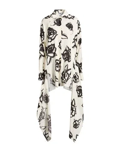 Msgm Woman Shirt Cream Size 4 Linen In Brown