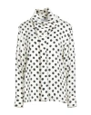 Msgm Polka Dot-print Gathered-detail Shirt In White