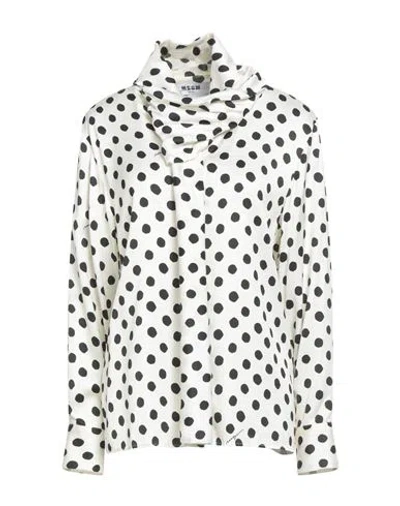 Msgm Woman Shirt Cream Size 6 Viscose
