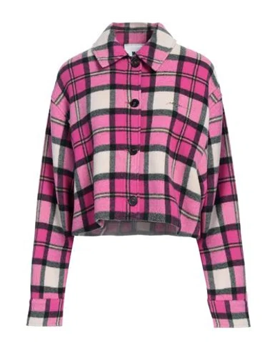 Msgm Woman Shirt Fuchsia Size 6 Wool, Polyamide