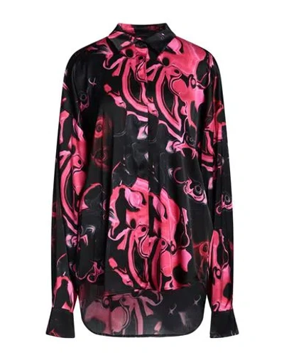 Msgm Woman Shirt Fuchsia Size 8 Viscose, Elastane In Multi