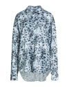Msgm Woman Shirt Grey Size 10 Polyester In Blue