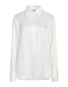 Msgm Chic Houndstooth Patterned Shirt With Comfortable Fit And Sophisticated Style In White