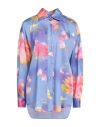 Msgm Woman Shirt Light Blue Size 4 Polyester