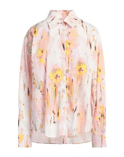 Msgm Woman Shirt Light Pink Size 4 Cotton