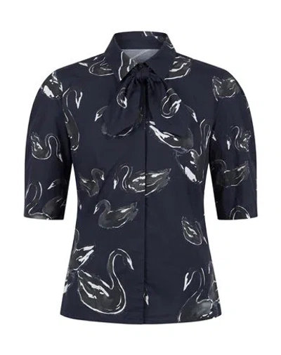 Msgm Woman Shirt Midnight Blue Size 4 Cotton